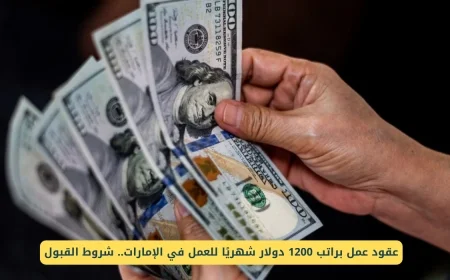 فرص عمل براتب 1200 دولار شهريًا في الإمارات: تعرف على شروط القبول