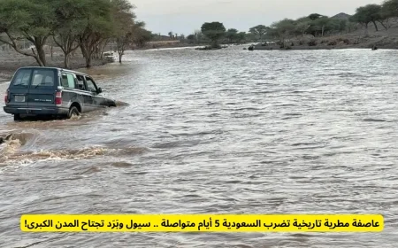 عاصفة مطرية غير مسبوقة تستمر 5 أيام في السعودية: السيول والبَرَد تجتاح المدن الكبرى