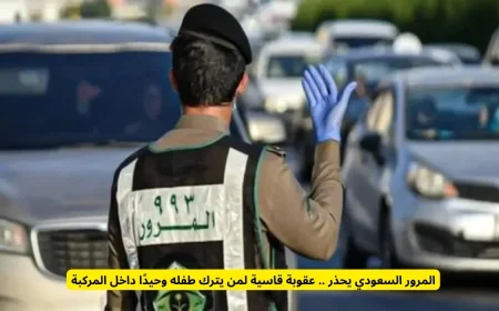 المرور السعودي يكشف عن عقوبات صارمة لترك الأطفال وحدهم داخل السيارات
