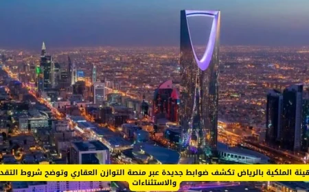 الهيئة الملكية بالرياض تعلن عن ضوابط جديدة عبر منصة التوازن العقاري وتوضح شروط التقديم والاستثناءات