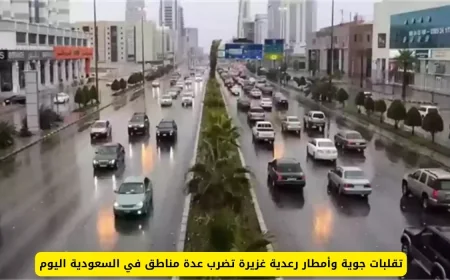 طقس السعودية اليوم: أمطار رعدية غزيرة وتقلبات جوية تجتاح عدة مناطق