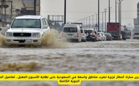 أخبار مفرحة: أمطار غزيرة تجتاح مناطق واسعة في السعودية حتى نهاية الأسبوع المقبل وتفاصيل الحالة الجوية الشاملة