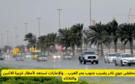 منخفض جوي نادر يضرب جنوب بحر العرب والإمارات تتأهب لأمطار غزيرة الاثنين والثلاثاء