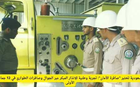 تجربة إنذار مبكر فريدة في السعودية: اختبار صافرة الأمان عبر الجوال وصافرات الطوارئ في 12 جمادى الأولى