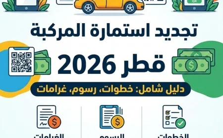 تجديد استمارة المركبة في قطر 2026: دليل كامل للخطوات والرسوم والغرامات المهمة