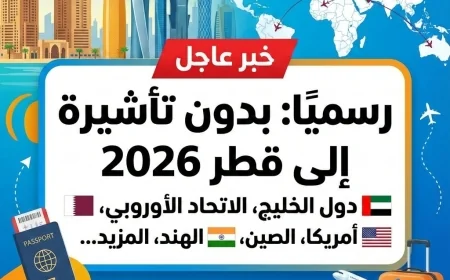تعرف على الدول المسموح لها بدخول قطر بدون تأشيرة بحلول 2026 (القائمة الكاملة)
