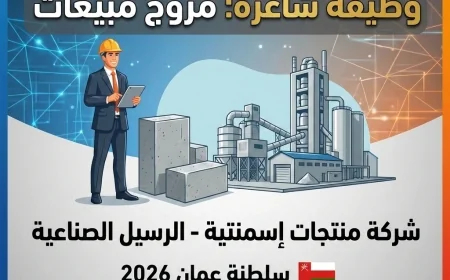فرصة عمل مميزة في سلطنة عمان: شركة الإسمنت في الرسيل تبحث عن مروج مبيعات لعام 2026