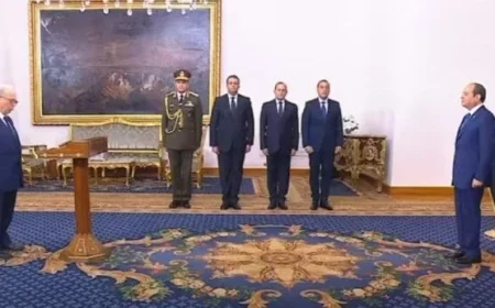الرئيس السيسي يتابع مراسم أداء اليمين الدستورية للوزراء الجدد