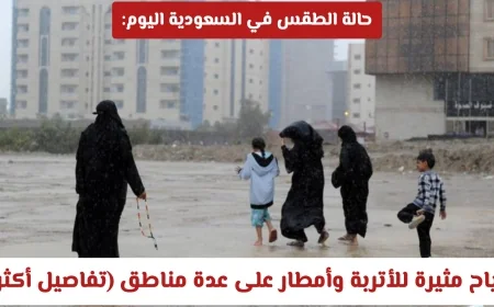حالة الطقس في السعودية اليوم: توقعات برياح مثيرة للأتربة وأمطار تغمر عدة مناطق (تعرف على التفاصيل)