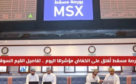 تراجع مؤشر بورصة مسقط اليوم تفاصيل القيم السوقية الكاملة