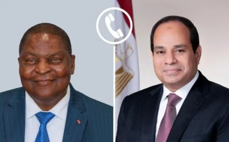 الرئيس السيسي يهنئ رئيس جمهورية إفريقيا الوسطى بعد فوزه بولاية رئاسية ثالثة
