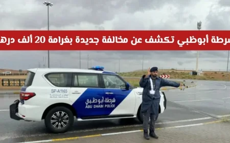 شرطة أبوظبي تعلن عن مخالفة مرورية جديدة بغرامة تصل إلى 20 ألف درهم