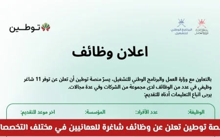 توطين تطلق فرص عمل جديدة للعمانيين في كافة التخصصات قدم الآن واكتشف الوظائف الشاغرة