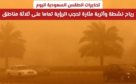 الأرصاد السعودية تحذر: رياح نشطة وأتربة مثارة تعرقل الرؤية في ثلاث مناطق اليوم