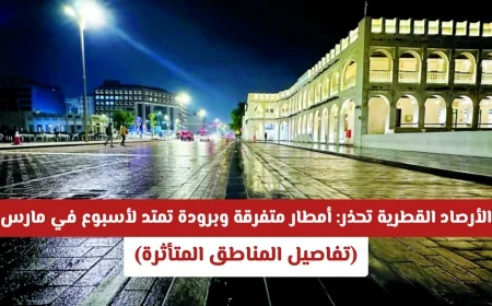 تحذير مهم من الأرصاد القطرية: أمطار متفرقة وبرودة تستمر أسبوعًا في مارس اكتشف المناطق المتأثرة