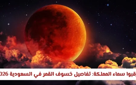 استعدوا لمشاهدة خسوف القمر وتحوله الدموي في سماء المملكة العربية السعودية والظواهر المصاحبة