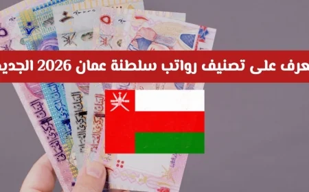 تصنيف رواتب سلطنة عمان 2026 الجديد يبدأ من 400 ويصل إلى 2000 ريال
