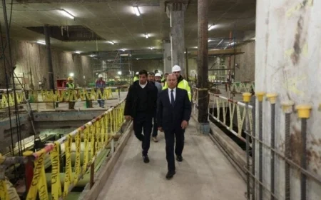 وزير النقل يزور محطة الملك الصالح بالخط الرابع للمترو لمتابعة تقدم مشروع التنمية