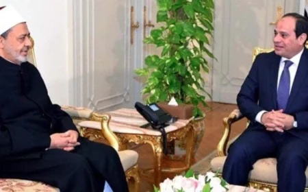 تهنئة شيخ الأزهر للرئيس السيسي والشعب المصري بمناسبة عيد الفطر المبارك