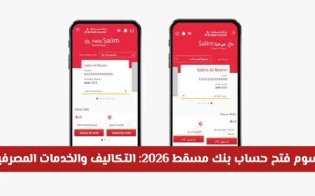 تكاليف فتح حساب بنك مسقط 2026 والخدمات المصرفية المحدثة