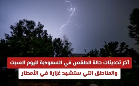 توقعات الطقس اليوم في السعودية غزارة الأمطار في هذه المناطق
