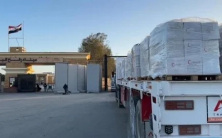 قافلة زاد العزة 167 تصل قطاع غزة عبر معبر رفح لتعزيز الإغاثة والمساعدة الإنسانية