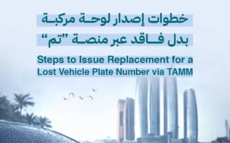 كيفية استخراج لوحة مركبة بدل فاقد خلال 48 ساعة عبر منصة تم في أبوظبي بخطوات سهلة