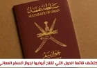 قائمة الدول التي تتيح لحاملي جواز السفر العماني الدخول بدون تأشيرات بصلاحيات ملكية