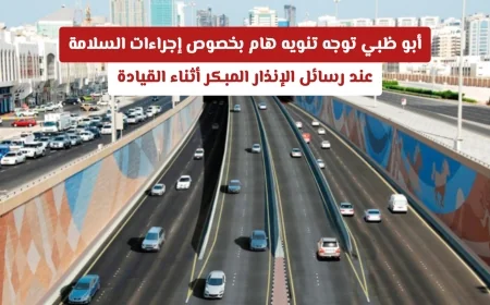 أبو ظبي تصدر تنبيهاً مهماً حول سلامة القيادة عند تلقي رسائل الإنذار المبكر