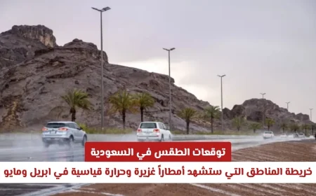 توقعات الطقس في السعودية: المناطق التي ستتعرض لأمطار غزيرة وارتفاع درجات الحرارة في أبريل ومايو