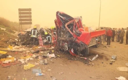 تسعة وفيات وثلاثة مصابين في حادث تصادم بالمنوفية والوزير يتابع تطورات الوضع