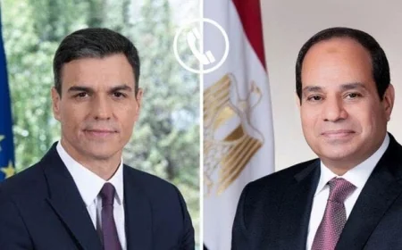 الرئيس السيسي يدعو رئيس وزراء إسبانيا لتعاون دولي وإقليمي عاجل لوقف الحرب