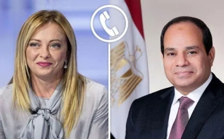 الرئيس السيسي ورئيسة وزراء إيطاليا يتباحثان حول خفض التصعيد في الشرق الأوسط