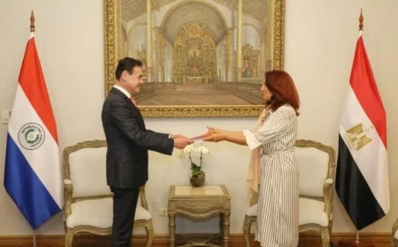 سفيرة مصر في باراجواي تبحث تعزيز التعاون الثنائي مع وزير الخارجية