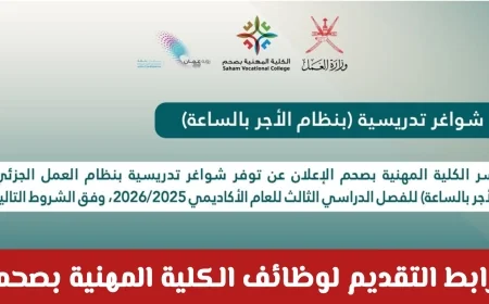 العمل بالساعة فرص تدريسية متاحة في الكلية المهنية بصحم تعرف على كيفية التقديم