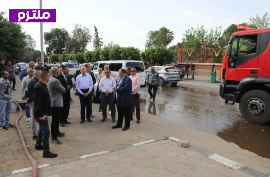 محافظ القاهرة ومدير الأمن يتفقدان موقع حريق في مخزن خردة بجوار مستشفى صدر العباسية مع تغطية بالصور