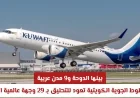 الخطوط الجوية الكويتية تستأنف رحلاتها إلى 29 وجهة عالمية تشمل الدوحة و9 مدن عربية الأحد