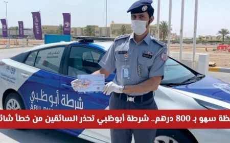 شرطة أبوظبي تحذر السائقين من خطأ بـ 800 درهم وكيفية تجنبه