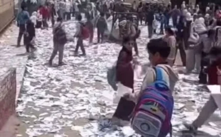 فيديو تمزيق الأوراق أمام مدرسة بالدقهلية يثير الجدل ووزارة التعليم توضح التفاصيل