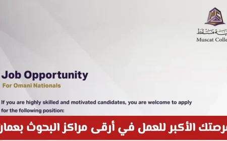 اكتشف فرص عمل مذهلة في أرقى مراكز البحوث بعمان تفاصيل وظائف كلية مسقط