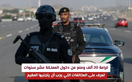 تعرف على المخالفات المحظورة للمقيمين بالسعودية والتي تعرضك لغرامة 20 ألف ريال ومنع دخول لعشر سنوات