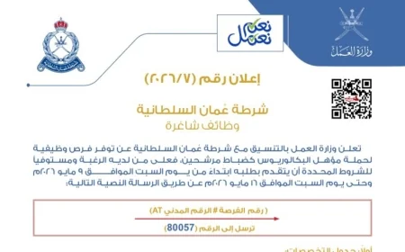 كيفية التسجيل في وظائف شرطة عُمان السلطانية 2026 بسهولة عبر الرسائل النصية SMS