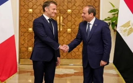الرئيس السيسي والرئيس الفرنسي يشددان على ضرورة الاستقرار والسلام في لبنان
