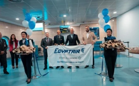 مصر للطيران تبدأ رحلات مباشرة إلى لوس أنجلوس لأول مرة