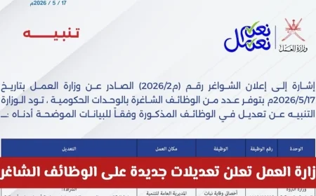 تحديثات هامة من وزارة العمل في سلطنة عمان: شروط ميسرة وتخصصات مطلوبة للوظائف الشاغرة