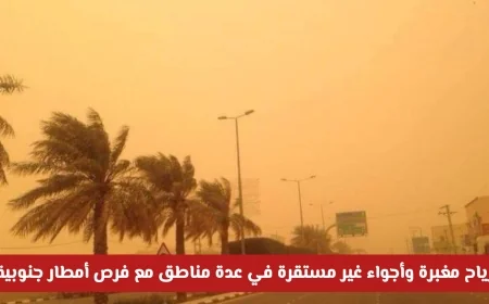 رياح مغبرة وأجواء غير مستقرة في السعودية اليوم مع توقعات بهطول أمطار في المناطق الجنوبية