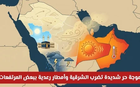 موجة حر شديدة تجتاح الشرقية وأمطار رعدية تغمر المرتفعات في السعودية
