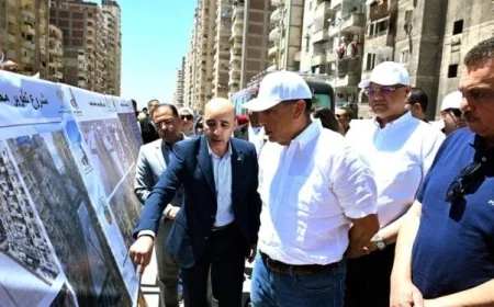 رئيس الوزراء يزور موقع إنشاء محور محمد نجيب في الإسكندرية للاطلاع على تقدم الأعمال