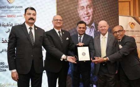 AFASU تمنح الإعلامي أحمد عز الدين الجائزة الذهبية الدولية كأحد أبرز الشخصيات المؤثرة في الوطن العربي