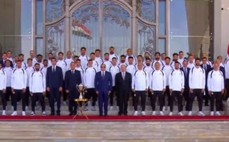 الرئيس السيسي يلتقي لاعبي المنتخب الوطني وكوادره الفنية والإدارية في حدث مميز فيديو